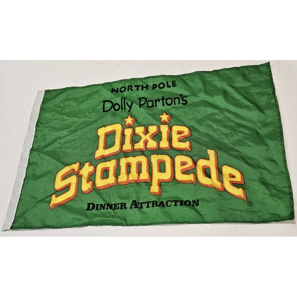 Dolly Parton's Dixie Stampede‎ North Pole Dinner Attraction Green Promo Flag...